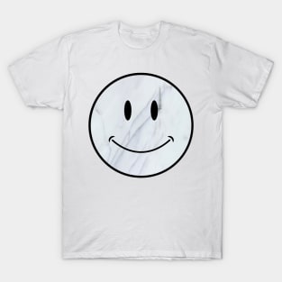 white and gray marble smiley face T-Shirt